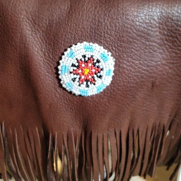 🔷️Genuine Elk Hide Leather Crossbody Purse Bag by Native Americans - Picture 3 of 10
